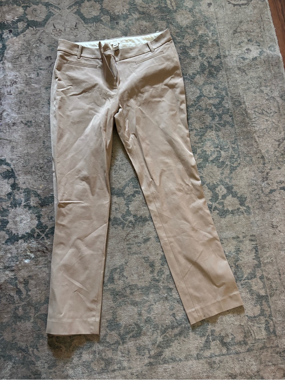 Women’s J Crew size 10R Tailored Straight-Leg Dress Pants — Tan